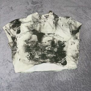 Reebok Women's Green and White Crop Top